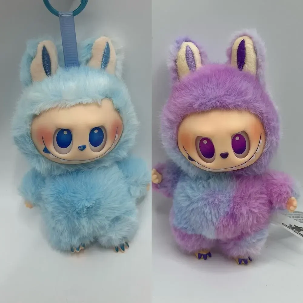 2PCS The Monsters Labubu Catch Me If You Can Plush Keychain Blue & Purple Set